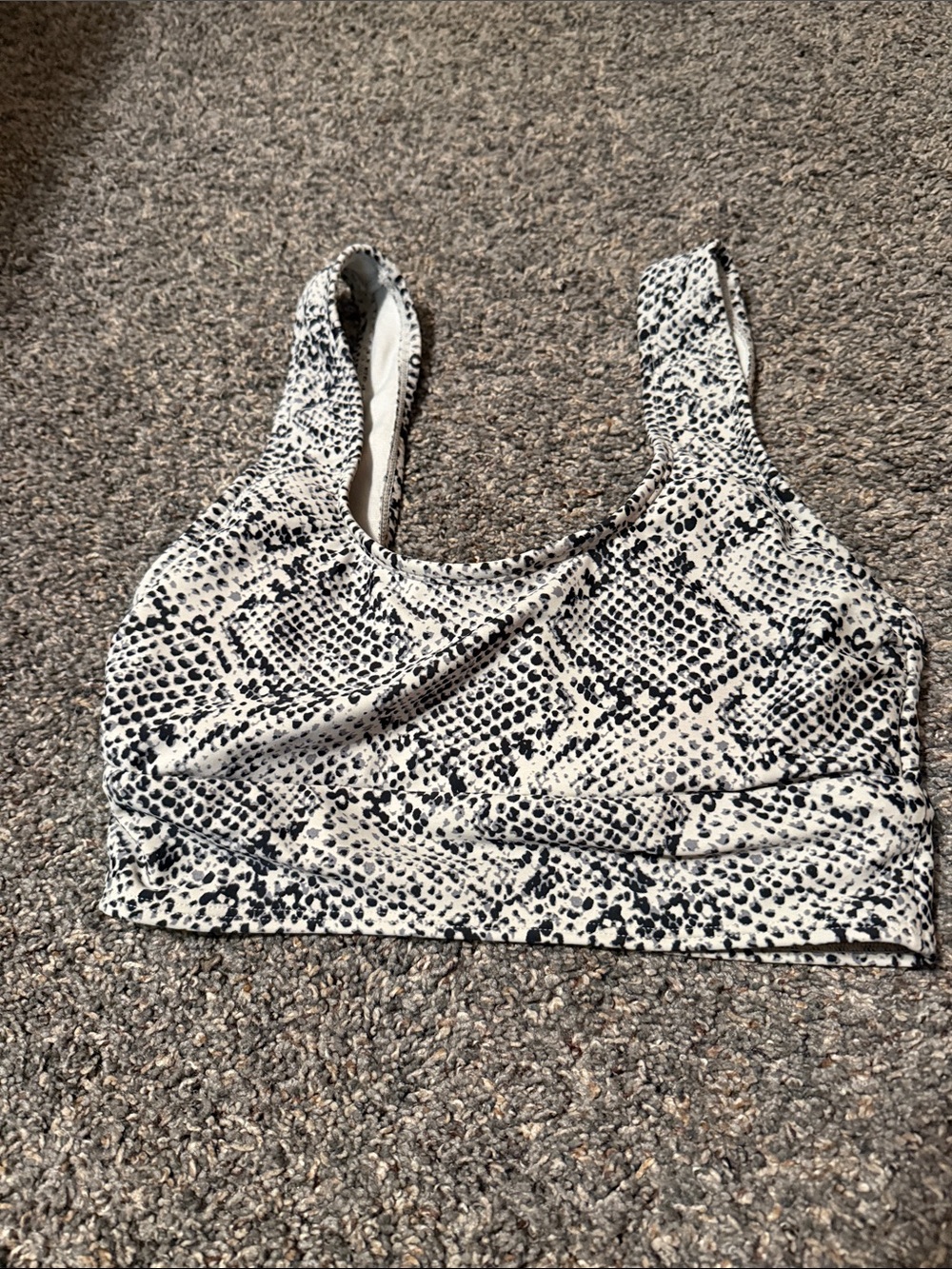 all in motion Black and White Snake-Print Sports Bra